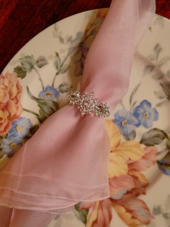 Items similar to Napkin Ring With Stunning Elegant Rhinestone Design on