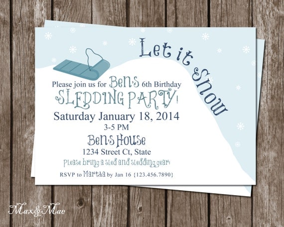 Sledding Party Invitations 10