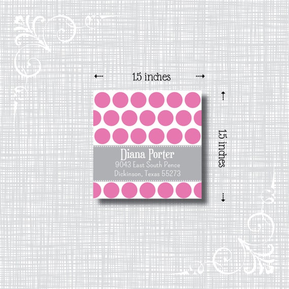 address-labels-pink-polka-dots-with-gray-trim-you-may-choose-other