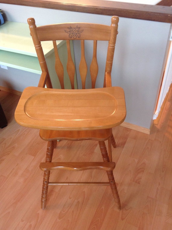 Rare Solid Wood Jenny Lind Style High Chair In by BambooRoo