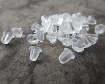200 Plastic Earring backs 4x4m 1mm hole Earring Stopper Jewelry Making supplies - Clearance - Distash - Wholesale