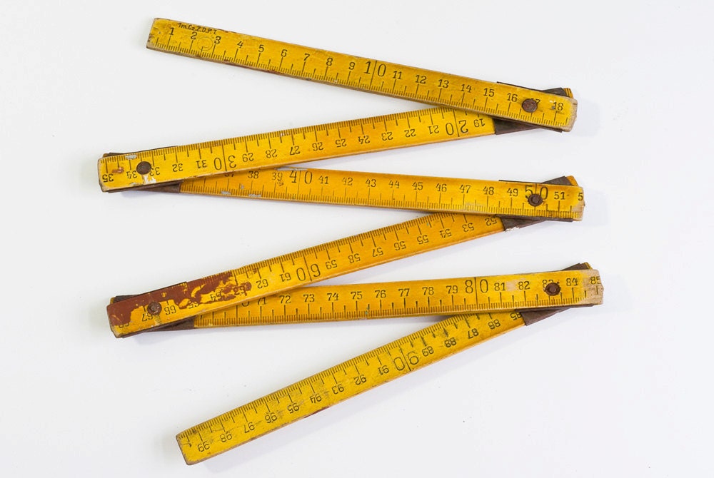 German Measurer. Wooden Folding Ruler. Measuring by 
