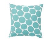 Contemporary Scandinavian Cushion made from Spira of Sweden Fabric - Pompom Light Blue - Light Blue & White Minimalist Nordic Style