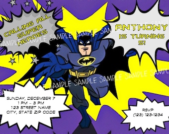 Batman Invitation - Printable Batman Invitation - Digital Invite - Birthday Party - Super Hero Superhero