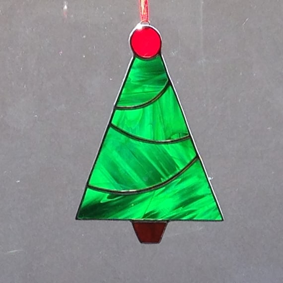 Stained Glass Christmas Tree by FoxStainedGlass on Etsy