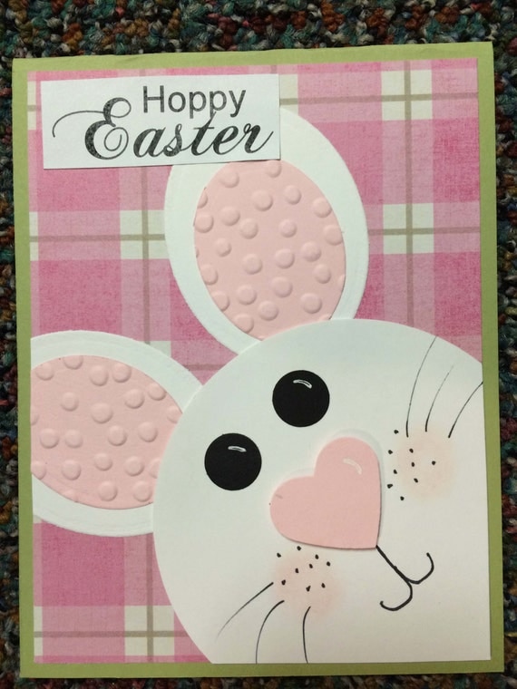 Easter Bunny Handmade Card 99 By Cardsbyglenda On Etsy