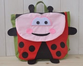 Backpack "Buggy" (Beautiful colors for this ladybug shape backpack, 100% cotton, adjustable straps, easy velcro closure and lining inside)