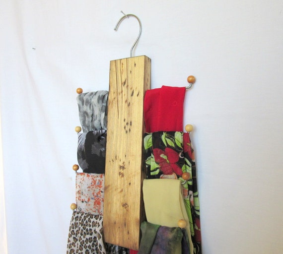 Scarf Holder Wooden Wall Hanger Rack Organizer Displays 8