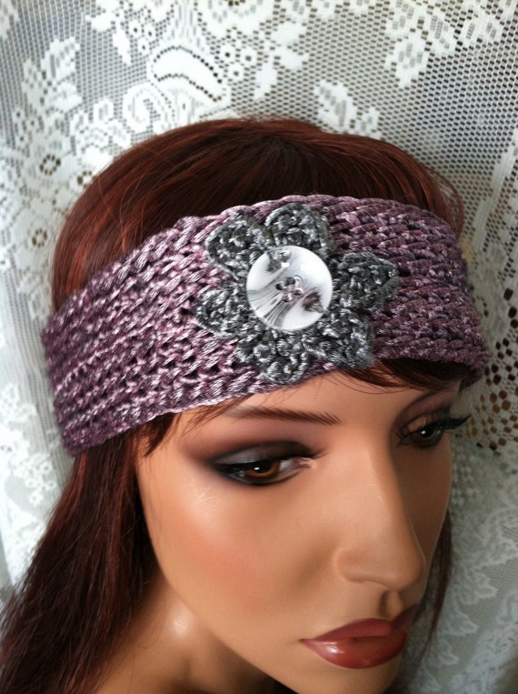 Crochet Headband by GirlyQHatsandWhatnot on Etsy