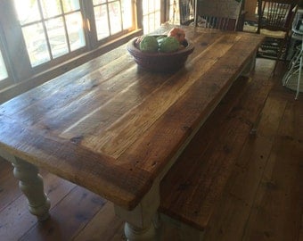 8 Foot Heart Pine Farmhouse Table