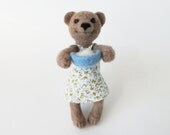 Bear Toy Felt , EASTER SALE 20%, Felt Toys, Felted Animals, Gift, Decor, Felted, Soft Sculpture, Collectible Unique Toys