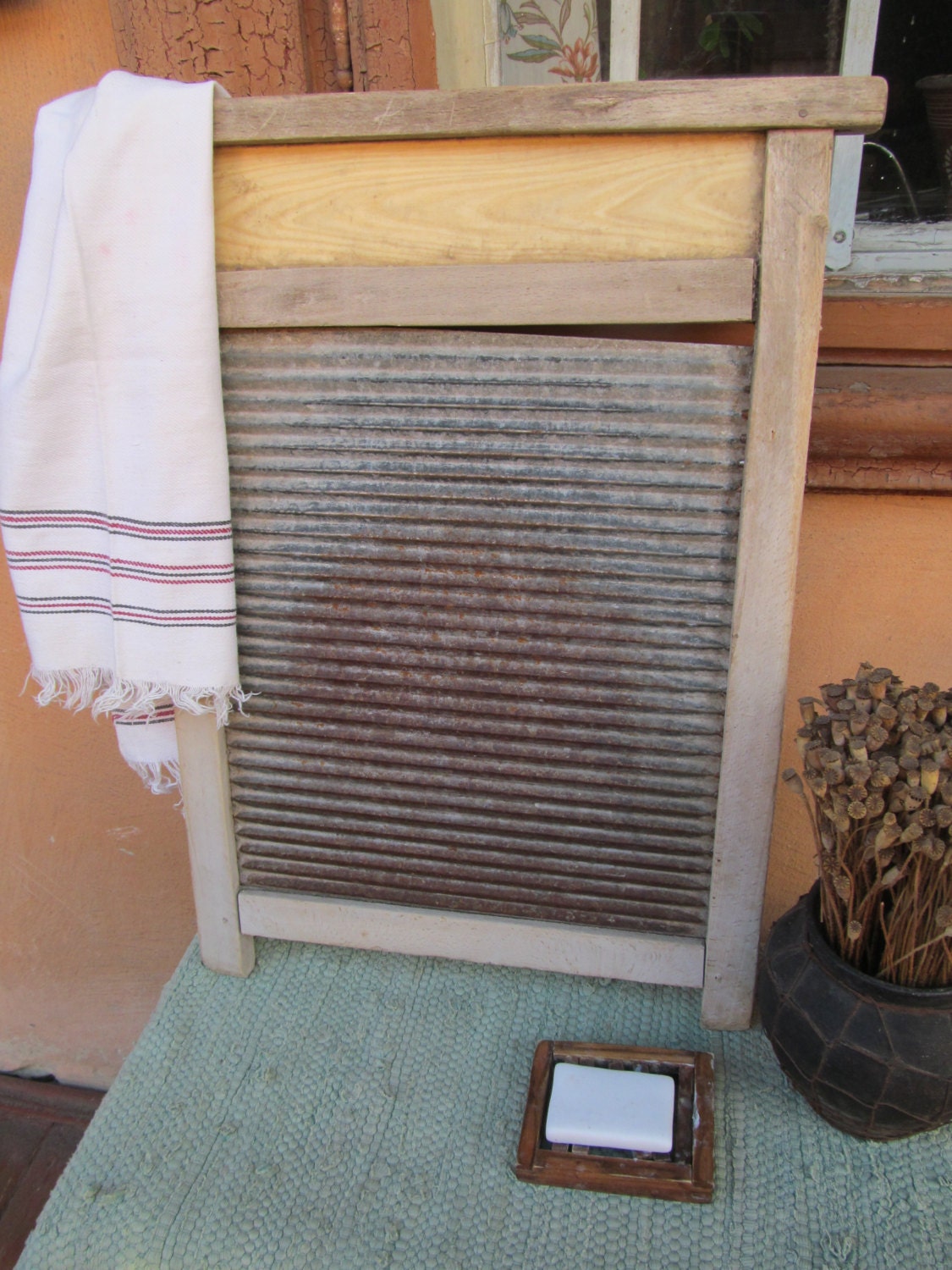 Vintage washboard Rustic decor Primitives decor Country
