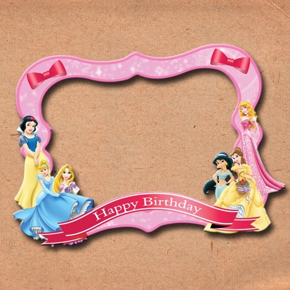 Princess Birthday Frames Birthday Photo Booth Frame