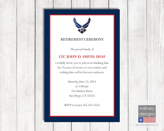 Free Military Retirement Invitations Templates 9