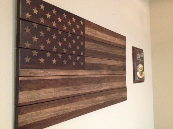 Wood Stained American Flag Patriot USA United by SacredandStained