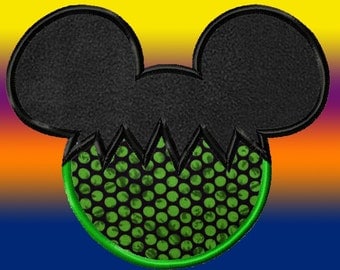 Mickey Mouse Halloween Applique Design 5 sizes, dst, exp, hus, jef, pes, sew, vip, vp3, Formats Digital INSTANT DOWNLOAD