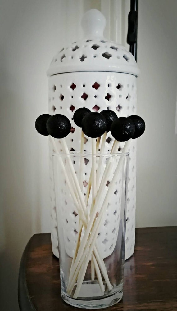 Black Glitter Cocktail Stirrers set of 60