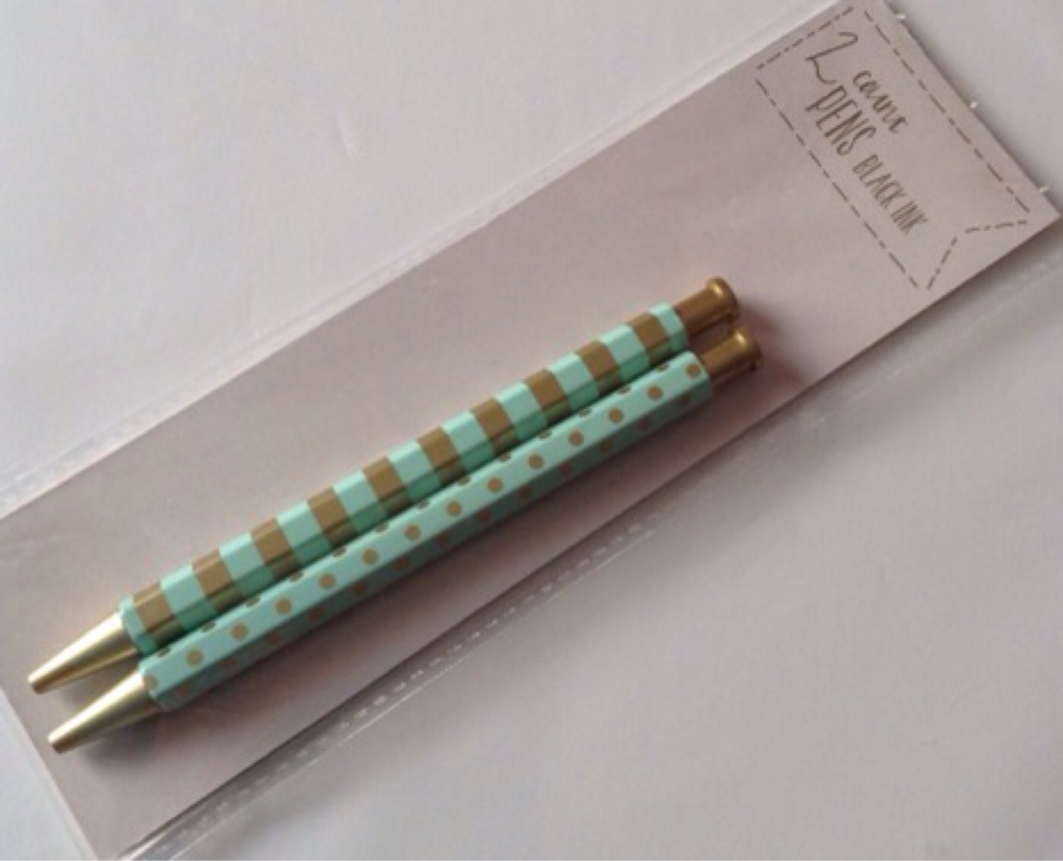 Target Dollar Spot Mint & Gold Ink Pens for by SprinklesOfCrafts