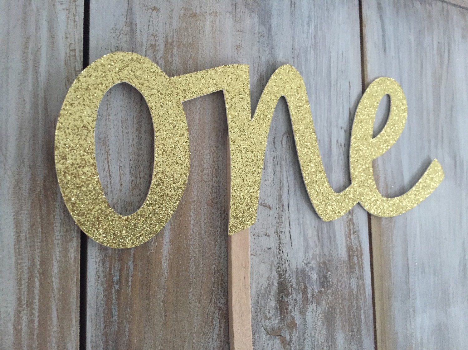 One Gold Cake Topper Number Cake Topper Gold by EricasCrafties