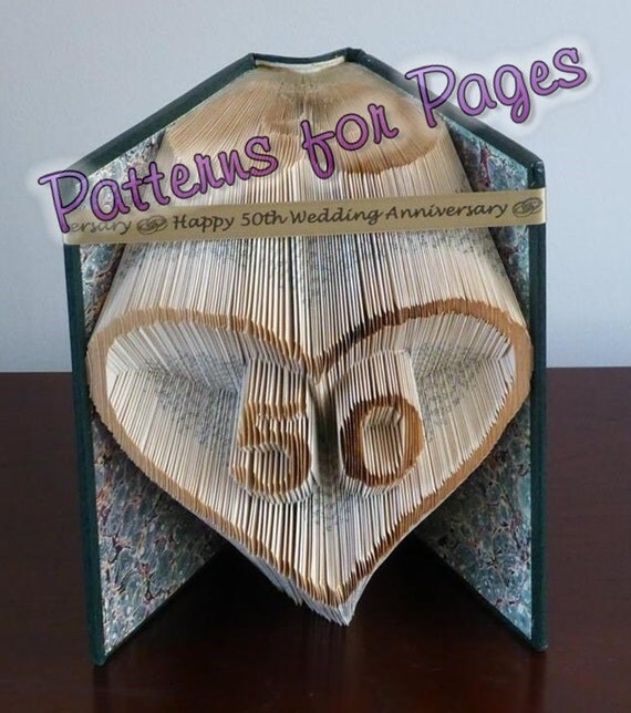  Book  folding  pattern  for 50  IN A HEART