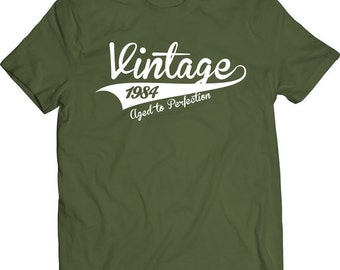 Funny Vintage 1984 Aged To Perfection 30th Birthday Cool Gift Tshirt ...