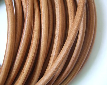 5mm Round Natural Real Leather Cord P050A