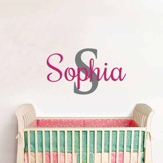 for wall decals room baby girl Personalized Decals Name Decals Room   Wall Decal Girls   Baby  Wall