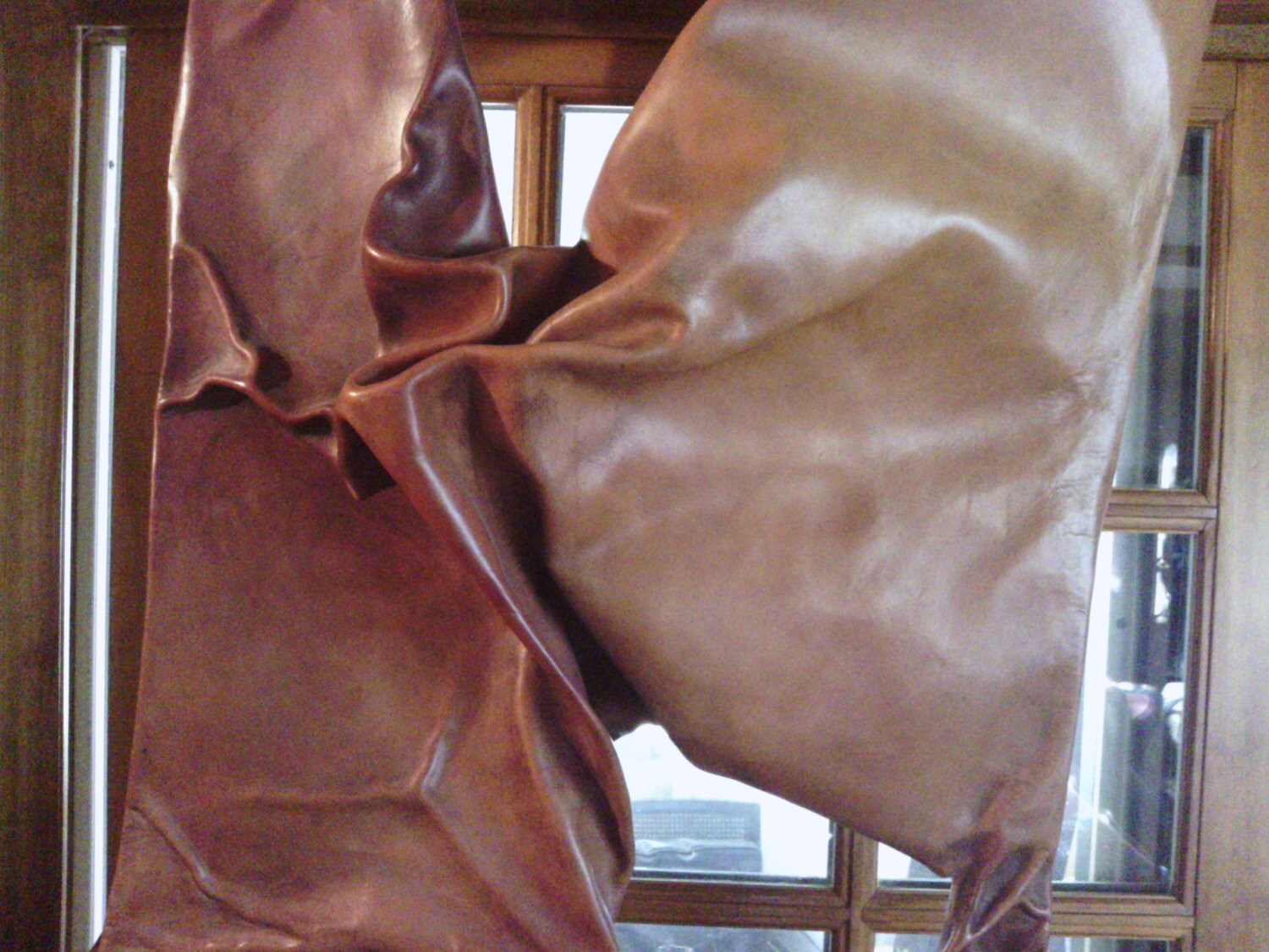 SALE Leather Sculpture Abstract Art Wall Hanging Russian