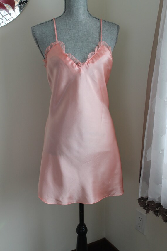 Peach Satin Nightgown by Morgan Taylor Intimates by RalphsCloset
