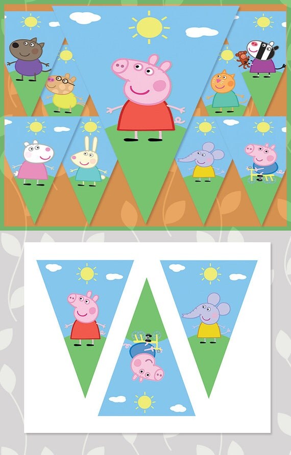 Peppa Pig Birthday Banner Characters // Peppa by ApothecaryTables