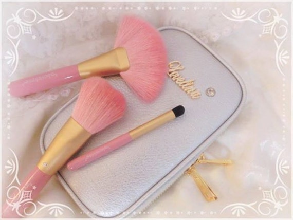 Lovelina Goat Hair Make-up Brushes Set With Cosmetic Bag
