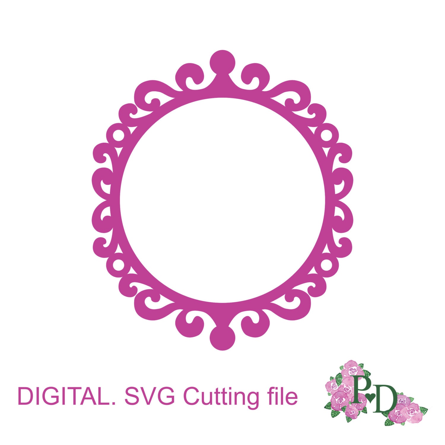 Download Round Frame silhouettes SVG DXF Vector Cutting file