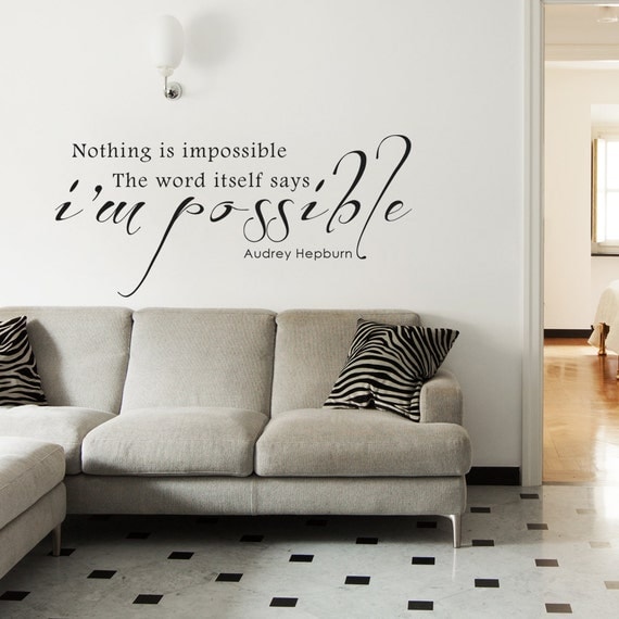Wall Decal Inspirational Vinyl Decal Quote Art Decor Living