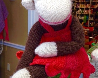 knit monkey stuffed animal