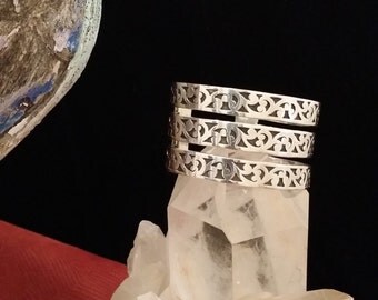 Lois Hill Solid Sterling Silver Cuff Bracelet Signed Piece