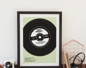 Number One Vinyl Print. Personalised record album DJ chart hit our song 18th 21st wedding play list. Custom favourite song lyrics