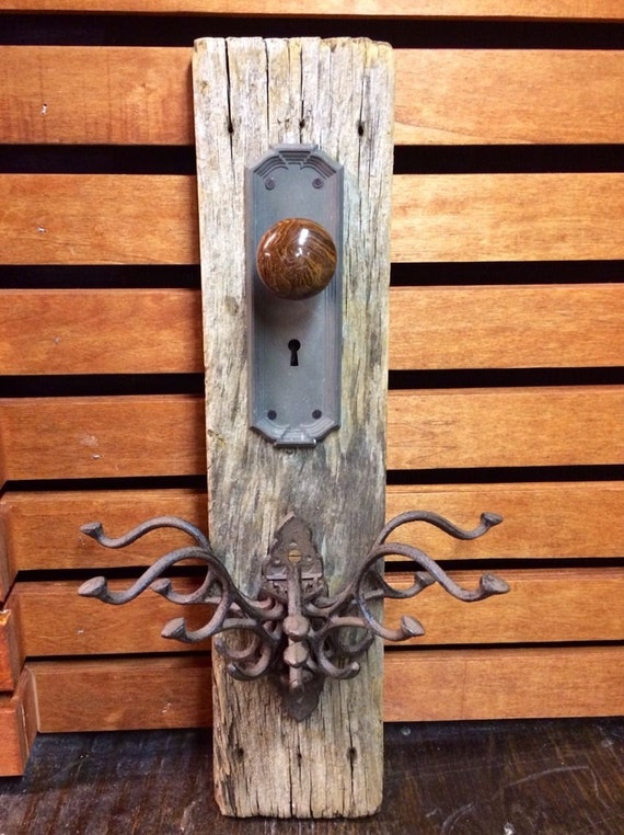 Reclaimed Wood Antique Wall Hanger / jewelry Hanger
