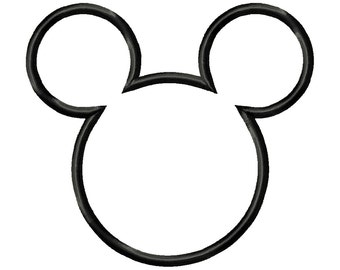 Mickey Mouse Applique Design Disney Design Mickey Mouse Head Applique Machine Embroidery Design - 5 Sizes