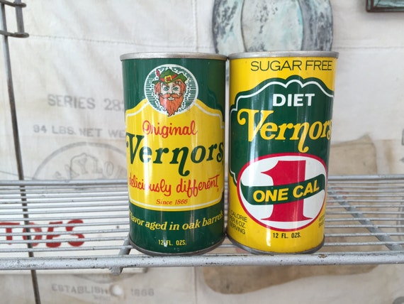 Vintage Lot of 2 Vernors Soda/Pop Can 1970s by RockYourBottles