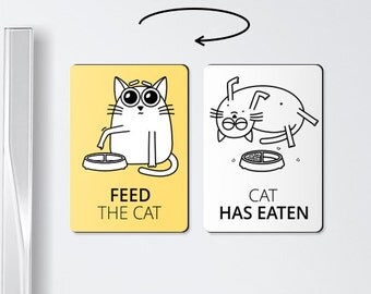 Cat magnets - FEED THE CAT - funny magnets, cat, funny fridge magnets, cat lover gift, chore magnet, pet lover gifts, cat gifts