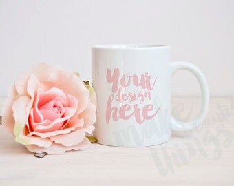 White mug mockup / Styled stock photography / Instant download /