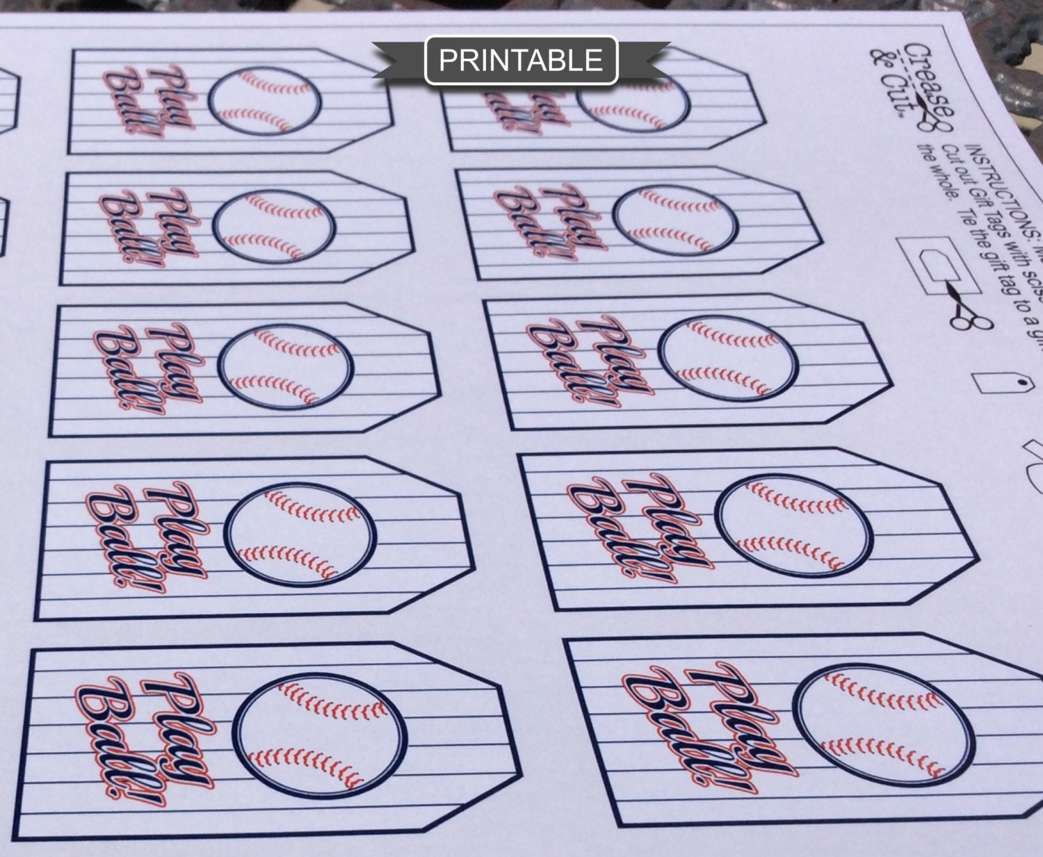 DIY Baseball Gift Tags for Goodie Bags Party Favors Treat Bags