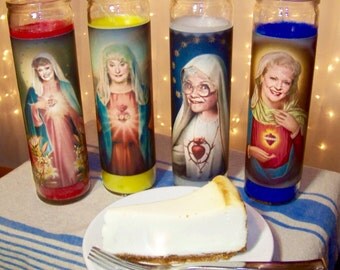 COMPLETE SET Golden Girls Prayer Candles (complete set of all four candles with Blanche, Dorothy, Sophia and Rose)