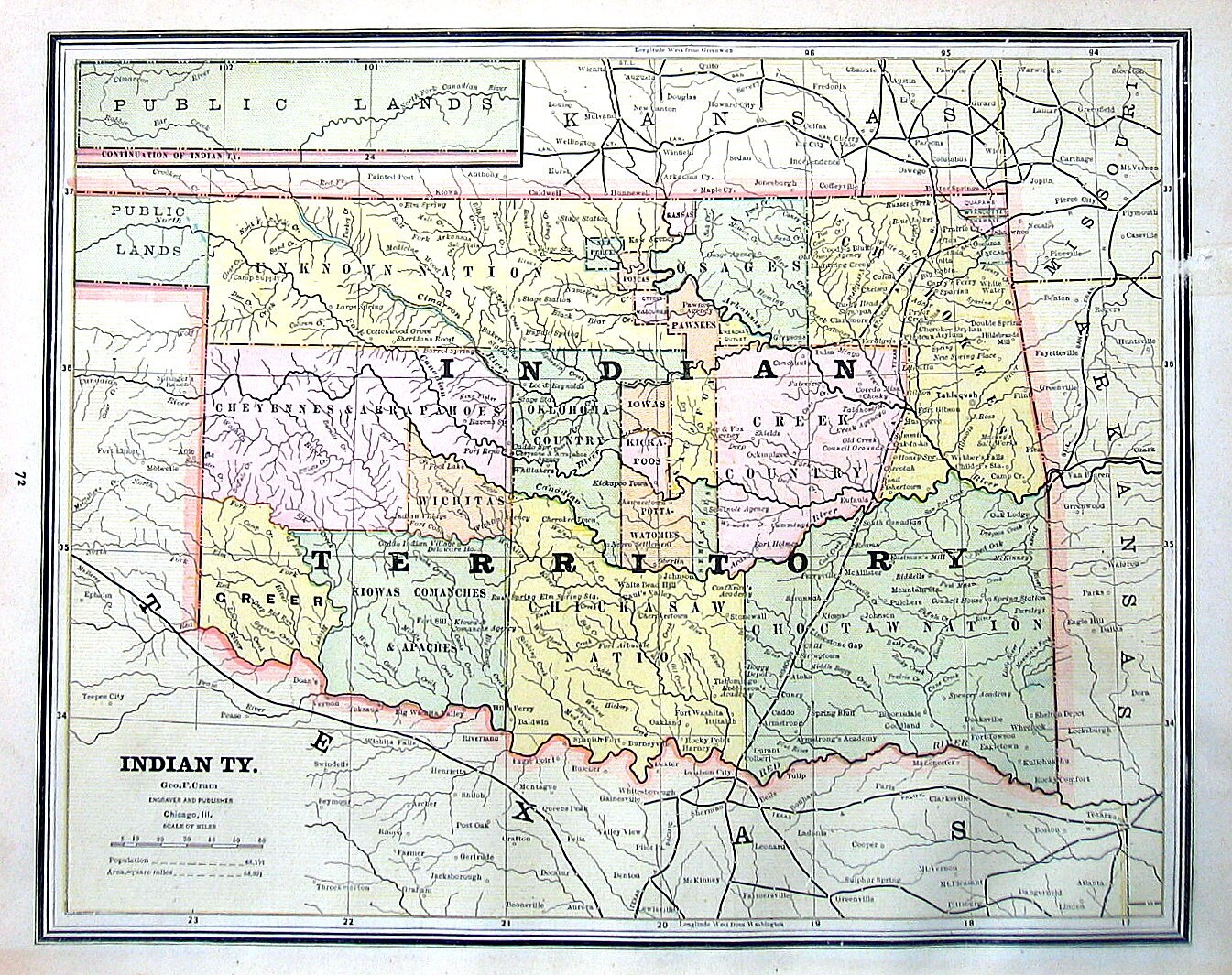 Map of the Indian Territory United States by mysunshinevintage