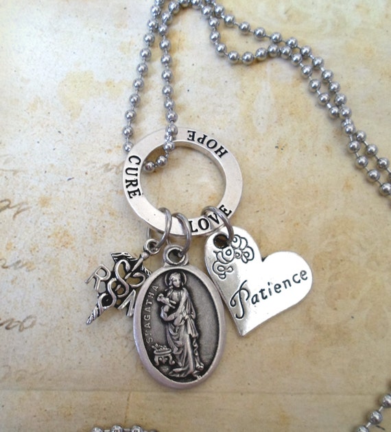 St. Agatha R.N. Nurses Necklace Patron Saint of by MarysPrayers