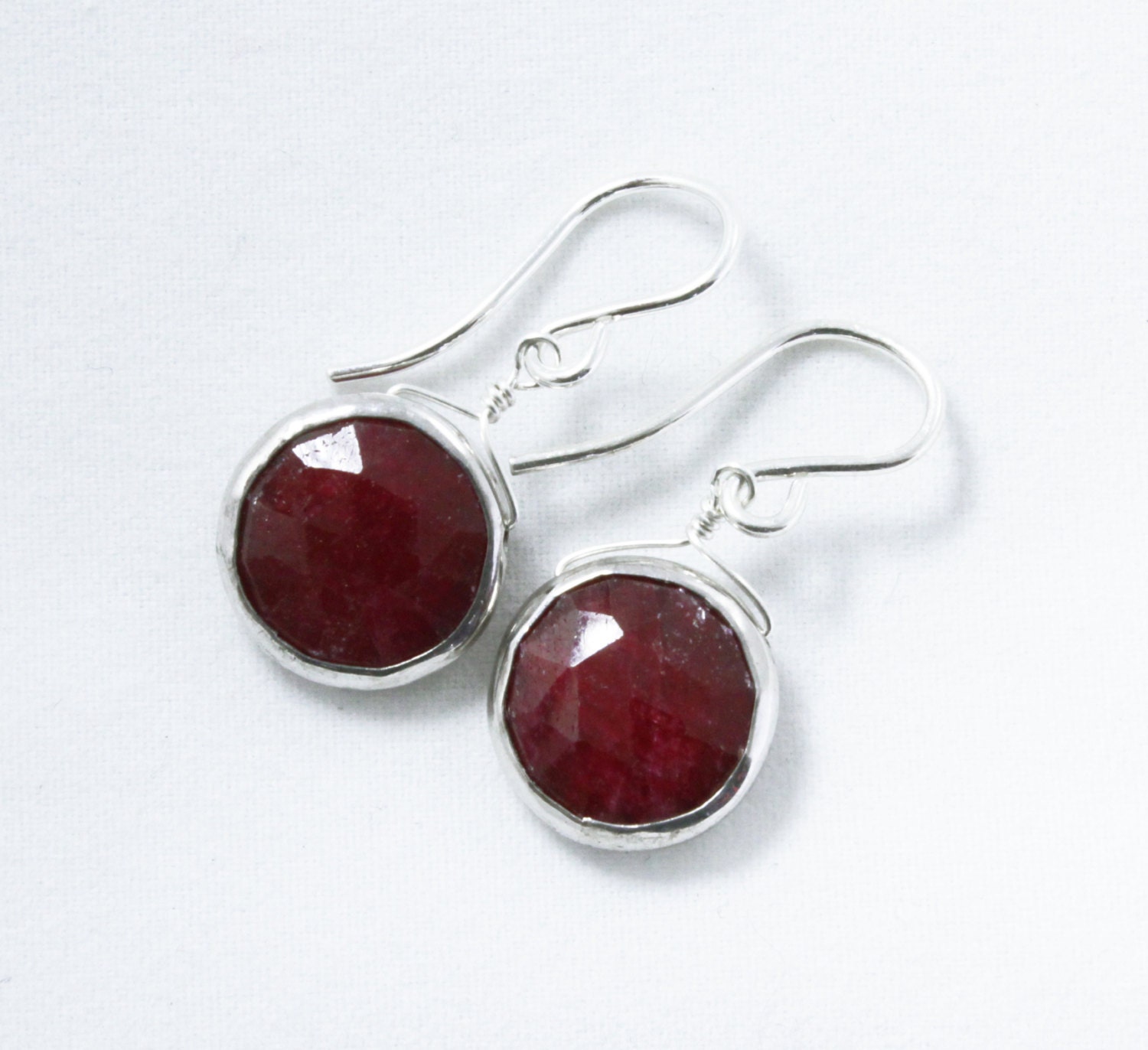 Genuine Ruby Earrings Red Ruby Earrings by elizabethlydonstudio