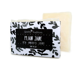Unscented Soap | Artisan Natural Soap | Vegan Soap | Homemade Soap | Plain Jane | Soap Unscented | All Natural | Sensitive Skin