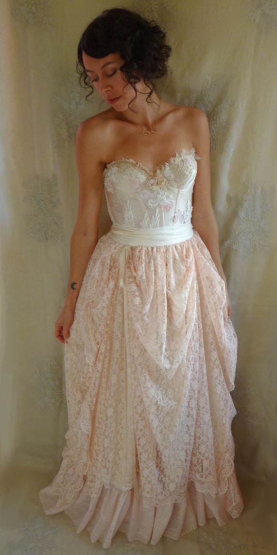 Pearl Bustier Gown... wedding dress boho whimsical fairy