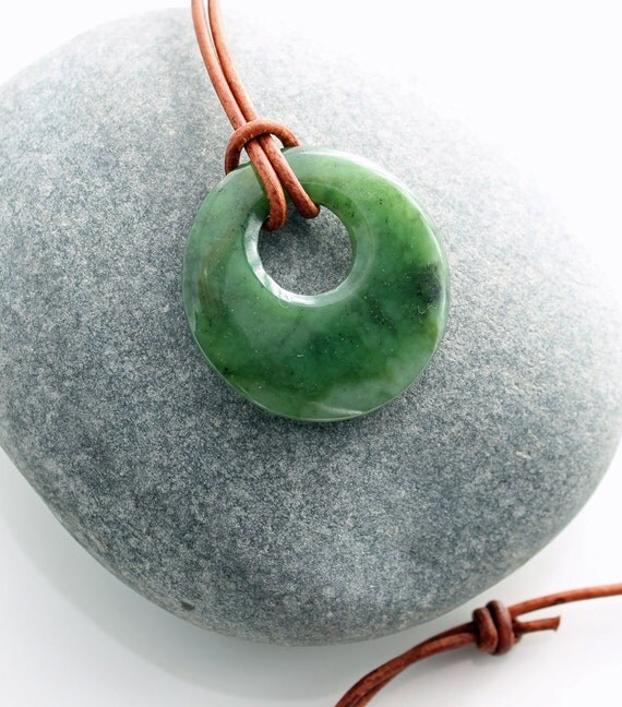 mens jade pendant Canadian nephrite jade gogo by TheSpiralRiver