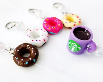 The Doughnut Shop - Five Handmade Stitch Markers - Fits Up To 4.5mm (8 US) - Open Edition